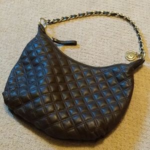 Quilted brown handbag